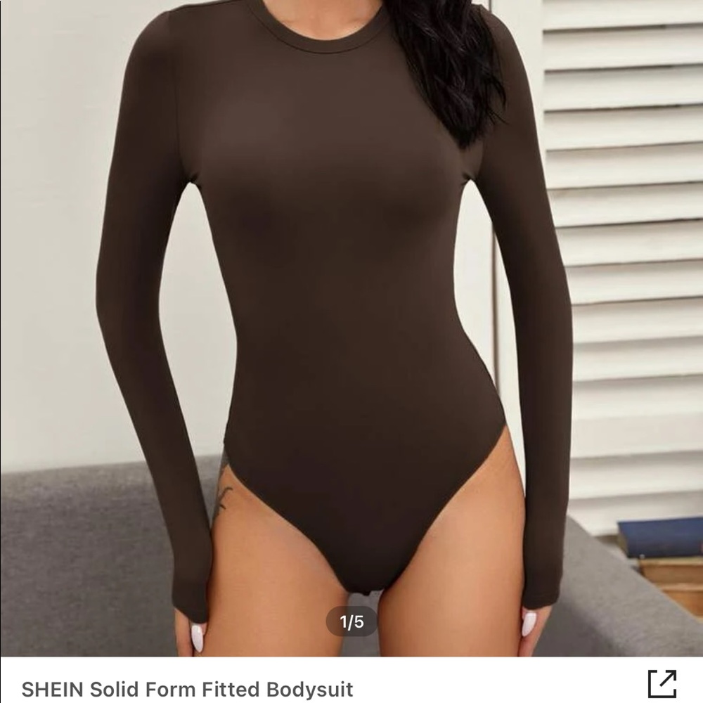 SHEIN Solid Form Fitting Bodysuit